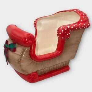Vintage 1980s Kimple Ceramic Christmas Sleigh